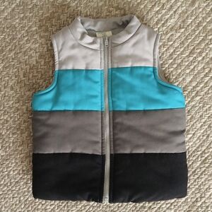 Wonderkids Puffer Vest 2T Black Striped